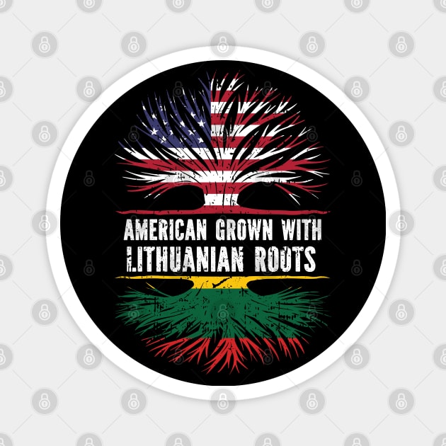 American Grown with Lithuanian Roots USA Flag Magnet by silvercoin